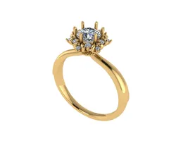 Women diamond engagement ring 3d render 3D Print Model in Rings 542957