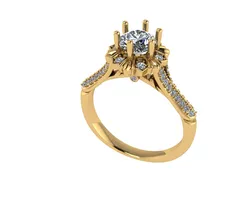 Women diamond engagement ring 3d render 3D Print Model in Rings 543159
