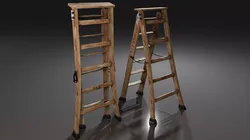 Wooden Ladder  Low-poly 3D model