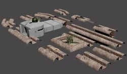 ww2 trench and bunker pack 3D model