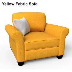 Yellow Fabric Sofa 1 Seater