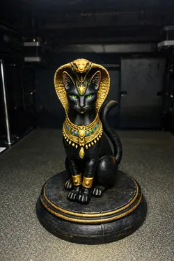 Egyptian Bastet Of the Serpent Throne Sitting On Stand and Without Stand 2 STL Files