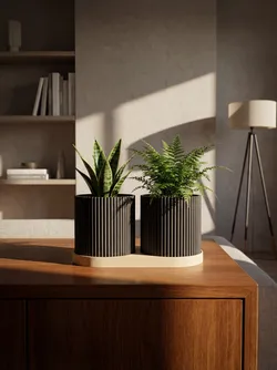 Orion Duo Planter – Galaxy Series | Double Modern Planter with Base