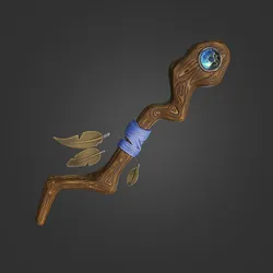 stylized staff low-poly low-poly