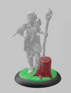 Female Druid DnD Miniature - forest base