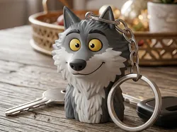 Fișiere pentru imprimante 3D | Fișier 3MF | loup mal aimé porte clef