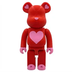 White Heart Brick Bear – Minimalist 3D Print Figure