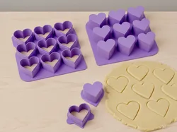 Fișiere pentru imprimante 3D | Fișier 3MF | 9-in-1 Heart Cookie Cutter and Cake Pop Mold Set