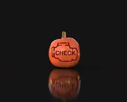 Halloween Engine Check Pumpkin