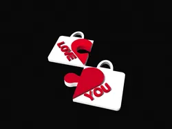 Love Puzzle Keychain