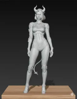 sexy cyberpunk woman devil 2