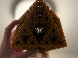 Wireframe Rhombic Dodecahedral Sierpiński Octahedron Fractal Structure - Level 4