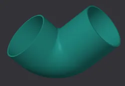Air Tube - 90 degree elbow with 2.5 inch  ID & OD - no supports