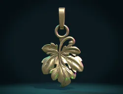 fig leaf charm pendant 3D Print Model in Pendants 352124
