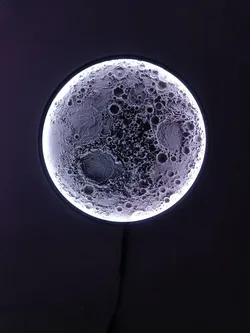 Illuminated moon wall lamp