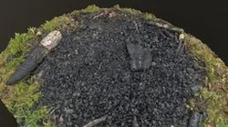 Natural campfire in grass