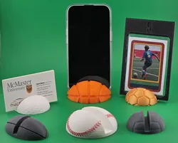 Sports Ball Phone Photo Card Stand Holder Set - Football Basketball Golf Baseball and more