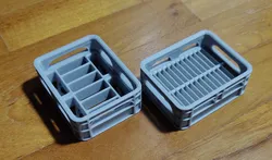 Half-height CR2032 / CR2477 beer crate battery containers