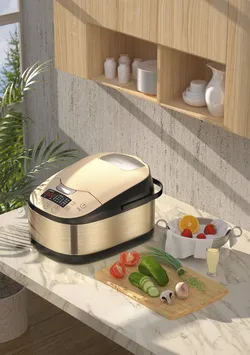 photographic rendering of rice cooker