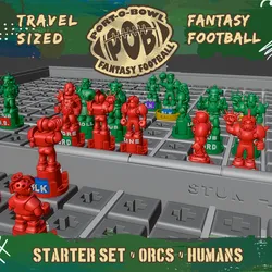 Port-O-Bowl: Travel-sized Fantasy Football Starter Set with Orc and Human Teams