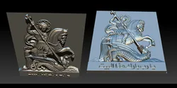 cnc 3d relief model stl for router 3 axis - saint george killing dragon 3D Print Model in Mathematical art 352867