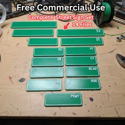 Customizable Blank Street Sign Set