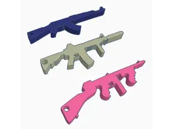 Gun Keychain pack Ak47 Tommy Gun M4a1
