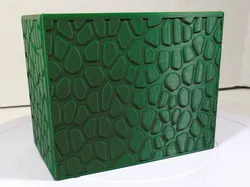 Rectangle Utensil Holder Pen Cup Engraved Veroni Pattern