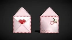 Valentine in an Envelope - low poly