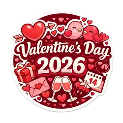 Valentine's Day 2026 mug coaster