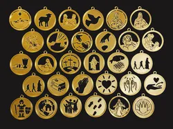 30 Christian Religious Symbol Medallions / Medals / Ornaments / Icons for Christmas, Easter