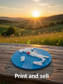 Italy Brick magnet with movable heart