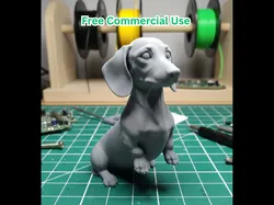 Realistic Dachshund Sitting Dog Statue