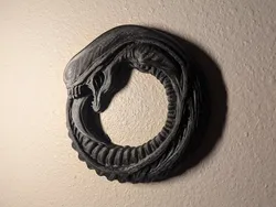 Alien Ouroboros Wall Art - Biomechanical Decoration