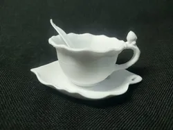 Lily Petal Teacup and Plate with Spoon Figurine (One Piece)