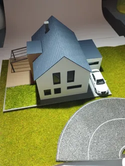 modernes Einfamilienhaus im Maßstab H0/1:87
