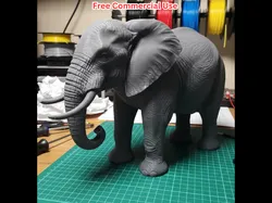 Semi-Realistic African Elephant Statue