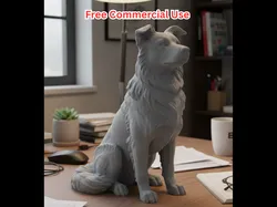 Semi-Realistic Farm Dog Statue