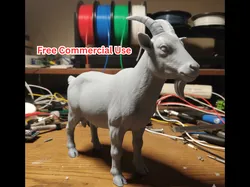 Semi-Realistic Goat Statue