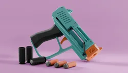 SKLEP mk1_Shell ejecting Nerf string blaster