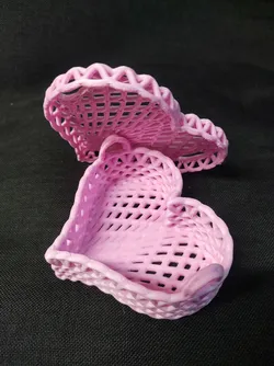 Sturdy Valentine Heart Woven Basket with Handles and Lid