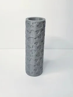 Textured modeling clay roller with hearts