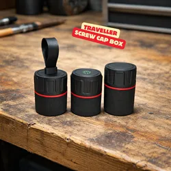 TRAVELLER SCREW CAP BOX – MODULAR STACKABLE STORAGE WITH OPTIONAL COMPASS & TPU LOOP / ORGANIZER