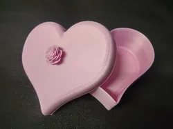Valentine Elegant Heart Trinket Gift Box With Rose Lid