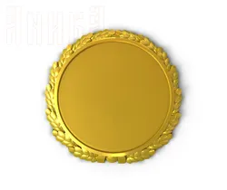 blank for badge with oak wreath 3D Print Model in Signs and Logos 354392