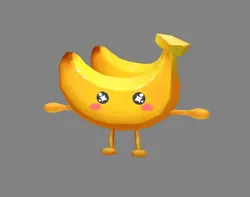 cartoon banana monster - fruit mascot with expression