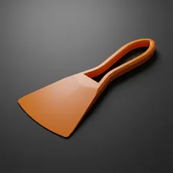 Ergonomic 3D printer bed scraper (easy print, rounded edge)