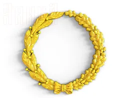 laurel and oak wreath 3D Print Model in Coins and Badges 354388
