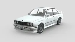 Low Poly Car - BMW E30 1985 White