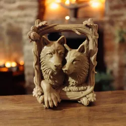 “Wolf Harmony – Nature‑Framed Twin Wolves”